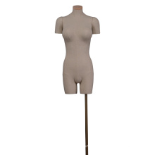 Fabric covered half body headless lingerie breast torso big bust female mannequin with stand